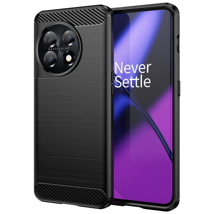 For OnePlus 11 5G Brushed Texture Carbon Fiber TPU Phone Case(Black) - free shipping - PMC TechLife - Order now!