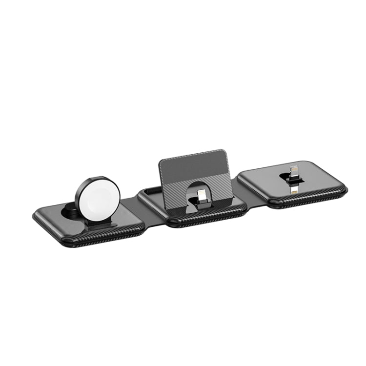 A75 Folding 3 in 1 Wireless Charger Suitable for Apple Watch Mobile Phone Headset(Black) - Wireless Charger by PMC Jewellery | Online Shopping South Africa | PMC Jewellery