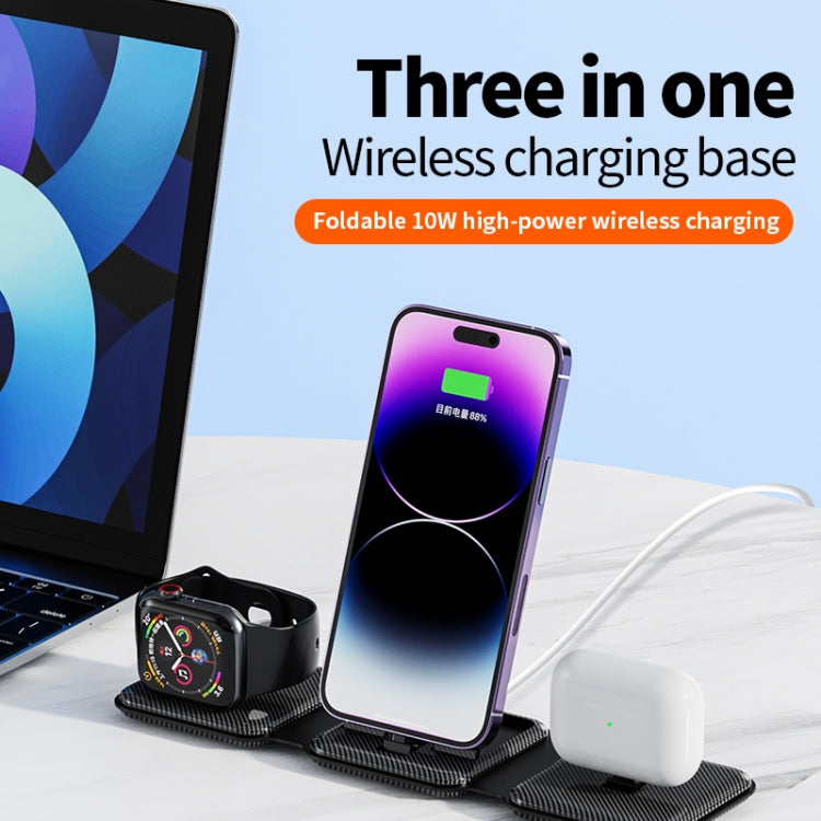 A75 Folding 3 in 1 Wireless Charger Suitable for Apple Watch Mobile Phone Headset(White) - Wireless Charger by PMC Jewellery | Online Shopping South Africa | PMC Jewellery