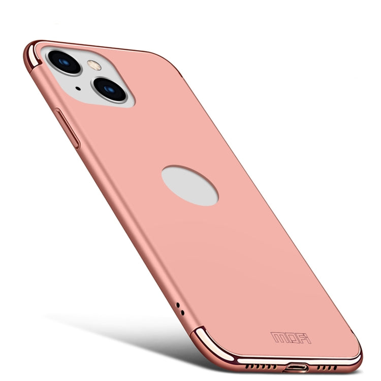 For iPhone 14 MOFI Yatun Series 3 in 1 Stitching PC Phone Case(Rose gold) - iPhone 14 Cases by MOFI | Online Shopping South Africa | PMC Jewellery