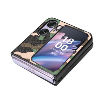 For OPPO Find N2 Flip Camouflage Leather Back Cover Phone Case(Green) - Find N2 Flip Cases by PMC Jewellery | Online Shopping South Africa | PMC Jewellery