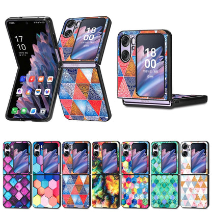 For OPPO Find N2 Flip Colored Drawing Leather Skin Back Cover Phone Case(Purple Scales) - Find N2 Flip Cases by PMC Jewellery | Online Shopping South Africa | PMC Jewellery | Buy Now Pay Later Mobicred