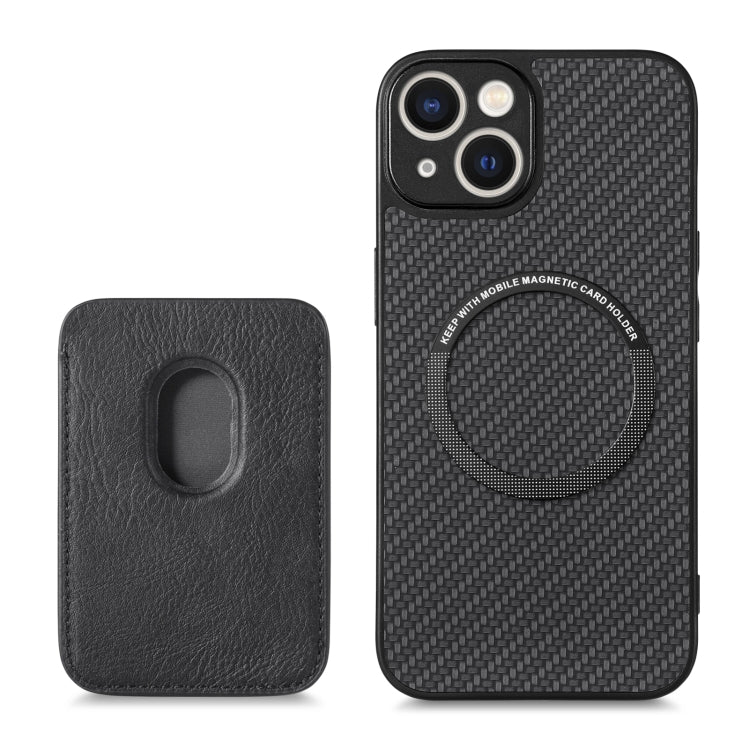 For iPhone 14 Pro Max Carbon Fiber Leather Card Magsafe Magnetic Phone Case(Black) - iPhone 14 Pro Max Cases by PMC TechLife | Online Shopping South Africa | PMC TechLife | Buy Now Pay Later Mobicred