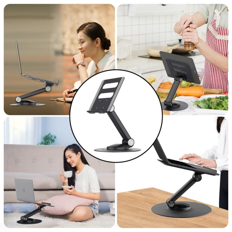 P4 360 Degrees Rotating Aluminum Metal Riser Tablet Laptop PC Stand Holder - Laptop Stand by PMC Jewellery | Online Shopping South Africa | PMC Jewellery | Buy Now Pay Later Mobicred