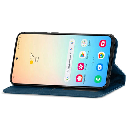 For Samsung Galaxy S25+ 5G Retro Skin Feel Magnetic Leather Phone Case(Blue) - Galaxy S25+ 5G Cases by PMC Jewellery | Online Shopping South Africa | PMC Jewellery | Buy Now Pay Later Mobicred