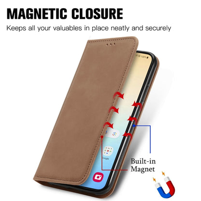 For Samsung Galaxy S25+ 5G Retro Skin Feel Magnetic Leather Phone Case(Brown) - Galaxy S25+ 5G Cases by PMC Jewellery | Online Shopping South Africa | PMC Jewellery | Buy Now Pay Later Mobicred