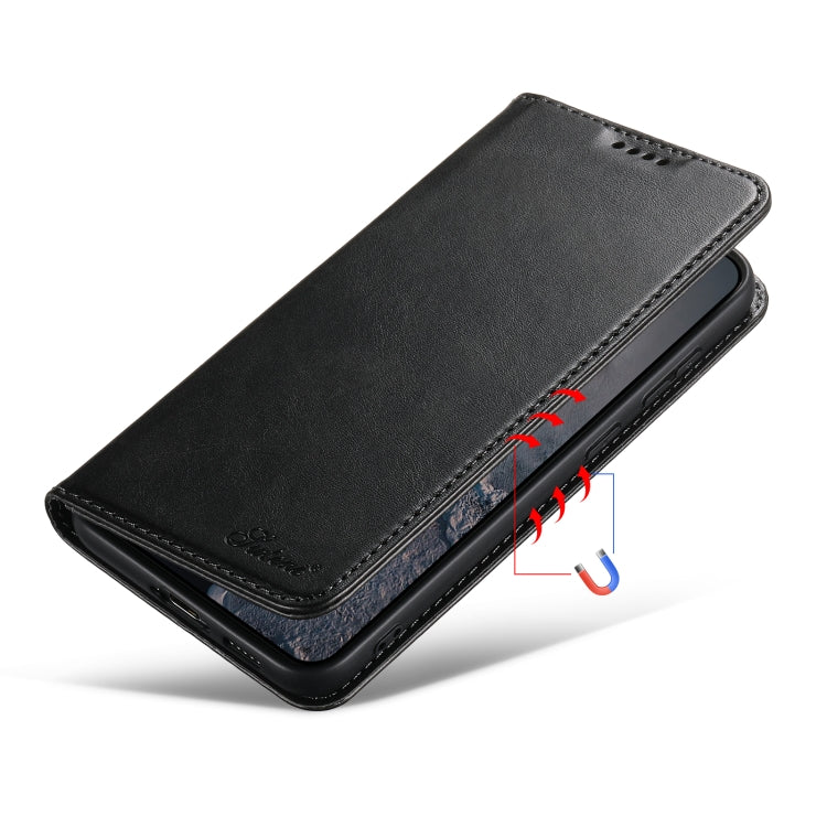 For Samsung Galaxy S24 Ultra 5G Suteni Calf Texture Horizontal Flip Leather Phone Case(Black) - Galaxy S24 Ultra 5G Cases by Suteni | Online Shopping South Africa | PMC Jewellery | Buy Now Pay Later Mobicred