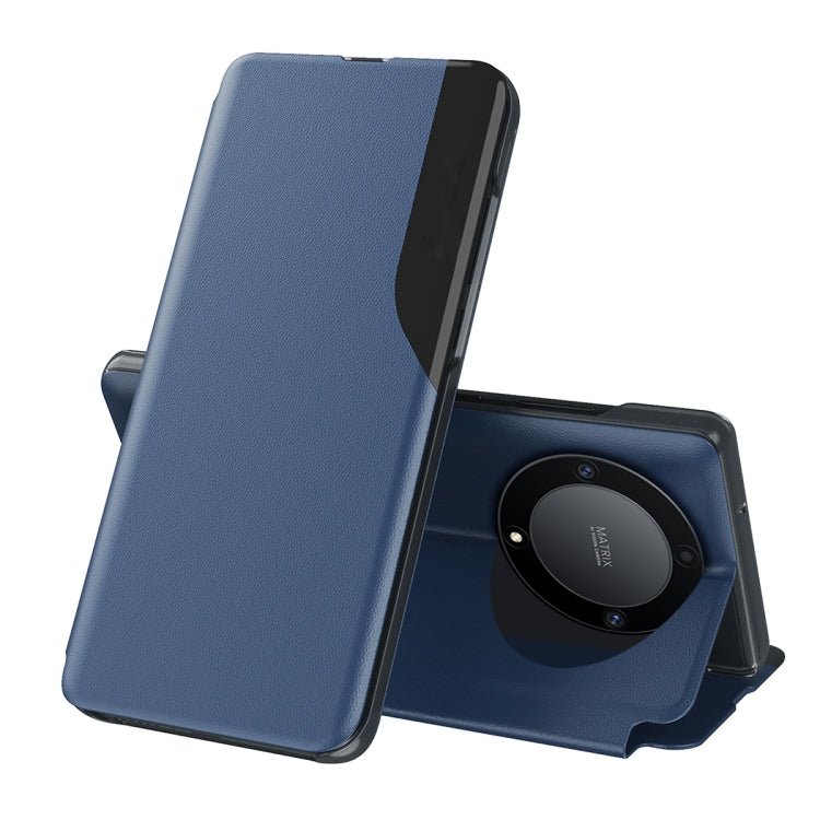 For Honor X9b Attraction Flip Holder Leather Phone Case(Blue) - Honor Cases by PMC TechLife | Online Shopping South Africa | PMC TechLife | Buy Now Pay Later Mobicred
