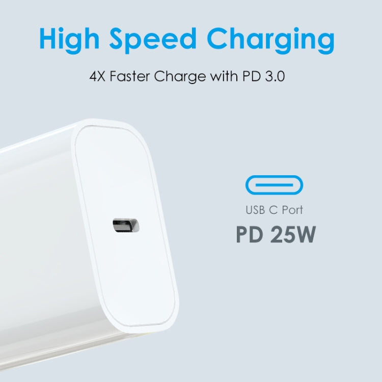 NORTHJO NOPD2501 PD 25W USB-C / Type-C Single Port Fast Charger, Plug Type:US Plug(White) - USB Charger by NORTHJO | Online Shopping South Africa | PMC Jewellery | Buy Now Pay Later Mobicred