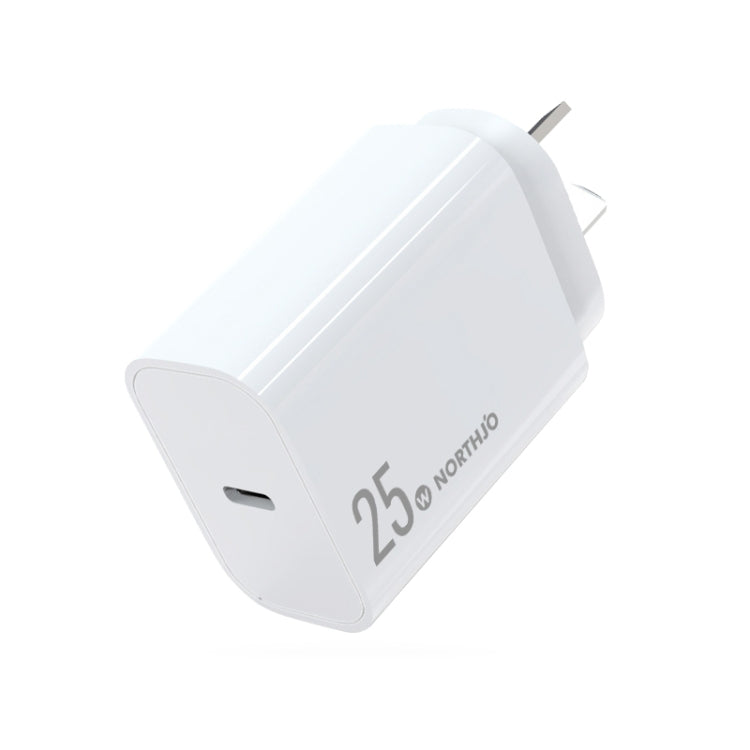 NORTHJO NOPD2501 PD 25W USB-C / Type-C Single Port Fast Charger, Plug Type:AU Plug(White) - USB Charger by NORTHJO | Online Shopping South Africa | PMC Jewellery | Buy Now Pay Later Mobicred