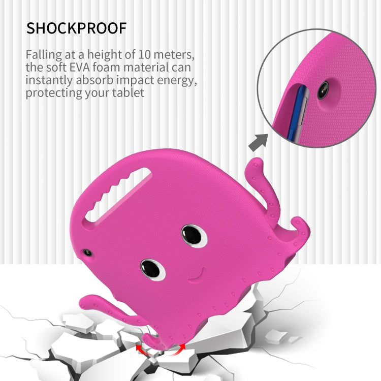 For Amazon Kindle Fire HD10 2021 Octopus Style EVA + PC Tablet Case with Strap(RoseRed) - Amazon by PMC TechLife | Online Shopping South Africa | PMC TechLife | Buy Now Pay Later Mobicred