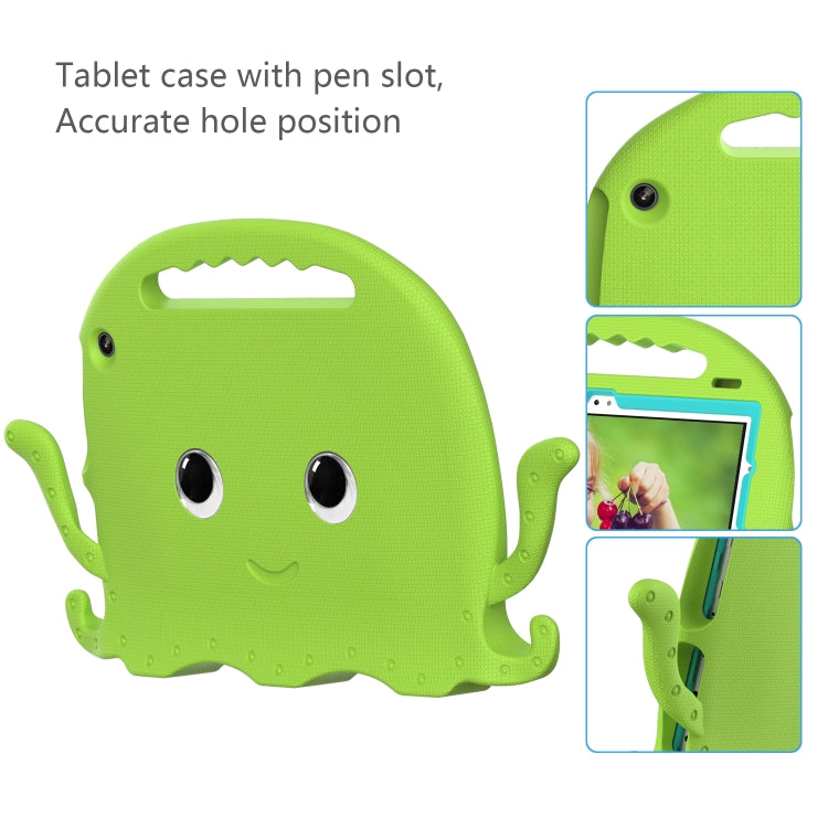For Amazon Kindle Fire HD10 2021 Octopus Style EVA + PC Tablet Case with Strap(Grass Green) - Amazon by PMC TechLife | Online Shopping South Africa | PMC TechLife | Buy Now Pay Later Mobicred