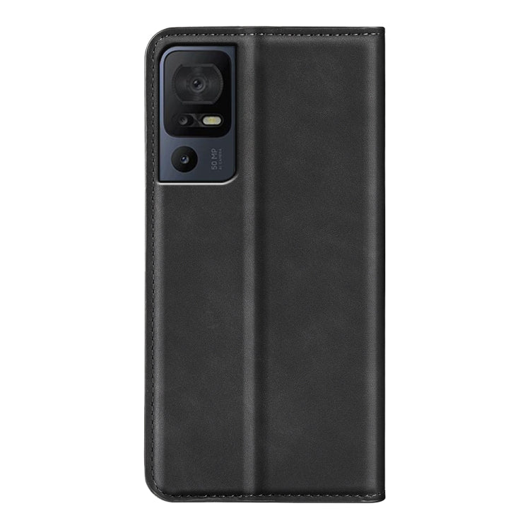For TCL 40 SE Retro-skin  Magnetic Suction Leather Phone Case(Black) - More Brand by PMC TechLife | Online Shopping South Africa | PMC TechLife | Buy Now Pay Later Mobicred