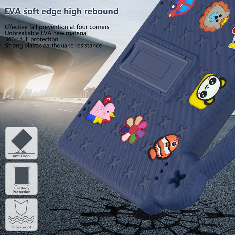 For Amazon Fire HD 10 2021 Handle Kickstand Children EVA Shockproof PC Tablet Case(Navy Blue) - Amazon by PMC TechLife | Online Shopping South Africa | PMC TechLife | Buy Now Pay Later Mobicred