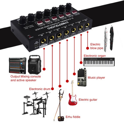 B020 Mini 6-Channel Stereo Audio Mixer Musical Instrument Mixer Electric Wind Electric Guitar Electronic Piano Drums Mixer -  by PMC Jewellery | Online Shopping South Africa | PMC Jewellery | Buy Now Pay Later Mobicred