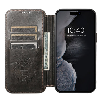 For iPhone 13 Pro Max Suteni J05 Leather Magnetic Magsafe Phone Case(Black) - iPhone 13 Pro Max Cases by Suteni | Online Shopping South Africa | PMC Jewellery | Buy Now Pay Later Mobicred