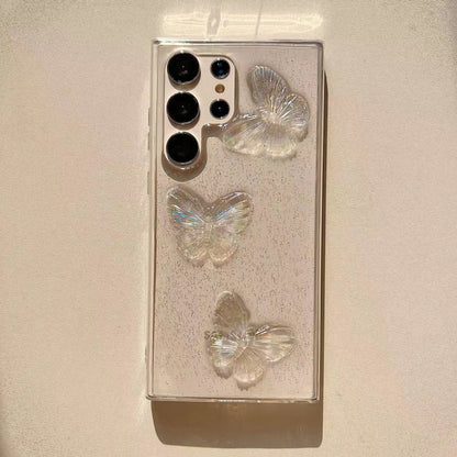 For Samsung Galaxy S22+ 5G Clear Crystal Butterflies TPU Phone Case(Transparent) - Galaxy S22+ 5G Cases by PMC Jewellery | Online Shopping South Africa | PMC Jewellery | Buy Now Pay Later Mobicred