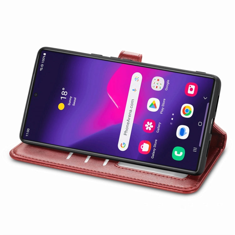 For Samsung Galaxy S25+ 5G Retro Solid Color Buckle Leather Phone Case(Red) - Galaxy S25+ 5G Cases by PMC Jewellery | Online Shopping South Africa | PMC Jewellery | Buy Now Pay Later Mobicred