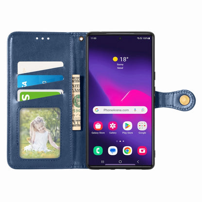 For Samsung Galaxy S25 5G Retro Solid Color Buckle Leather Phone Case(Blue) - Galaxy S25 5G Cases by PMC Jewellery | Online Shopping South Africa | PMC Jewellery | Buy Now Pay Later Mobicred