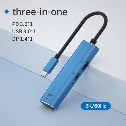 V264B 3 in 1 USB-C / Type-C to USB3.0 + PD3.0 + DP1.4 3-Ports Multi Splitter Adapter OTG HUB - USB HUB by PMC Jewellery | Online Shopping South Africa | PMC Jewellery | Buy Now Pay Later Mobicred