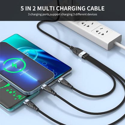 ENKAY ENK-CB135 5-in-1 65W USB-A & USB-C to 8 Pin / Type-C / Micro USB Multifunctional Charging Cable with Indicator Light, Cable Length:1.2m - Multifunction Cable by ENKAY | Online Shopping South Africa | PMC Jewellery | Buy Now Pay Later Mobicred