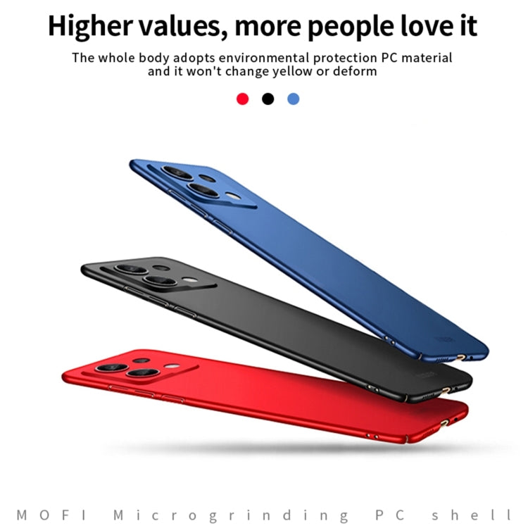 For Xiaomi Redmi Note 13 5G MOFI Micro-Frosted PC Ultra-thin Hard Phone Case(Blue) - Xiaomi Cases by MOFI | Online Shopping South Africa | PMC TechLife | Buy Now Pay Later Mobicred