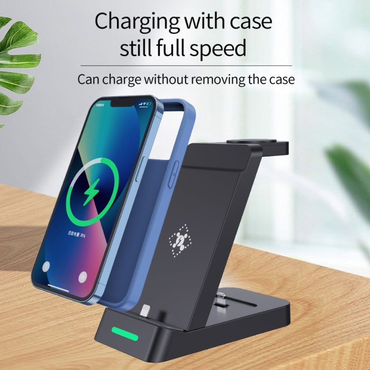 B20 18W 3 in 1 Wireless Charger Stand Charger Dock for iPhone Apple Watch Series(Black) - Wireless Charger by PMC Jewellery | Online Shopping South Africa | PMC Jewellery