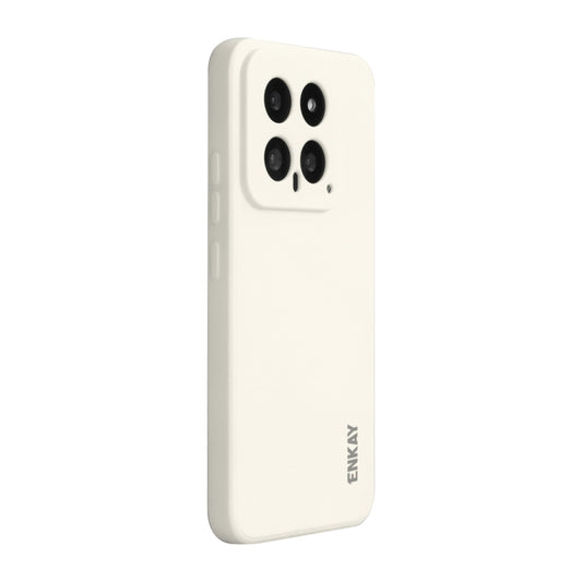 For Xiaomi 14 ENKAY Hat-Prince Liquid Silicone Shockproof Soft Phone Case(Beige) - 14 Cases by ENKAY | Online Shopping South Africa | PMC Jewellery | Buy Now Pay Later Mobicred