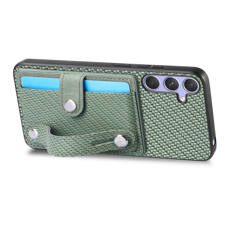 For Samsung Galaxy S25 5G Wristband Kickstand Wallet Back Phone Case with Tool Knife(Green) - Galaxy S25 5G Cases by PMC Jewellery | Online Shopping South Africa | PMC Jewellery | Buy Now Pay Later Mobicred