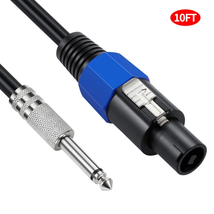 JUNSUNMAY Speakon Male to 6.35mm Male Audio Speaker Adapter Cable with Snap Lock, Length:10FT - Microphone Audio Cable & Connector by JUNSUNMAY | Online Shopping South Africa | PMC Jewellery | Buy Now Pay Later Mobicred