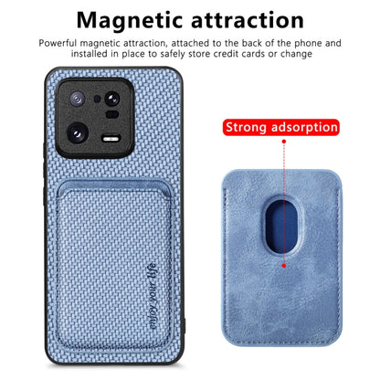 For Xiaomi 13 Pro Carbon Fiber Leather Card Magsafe Phone Case(Blue) - 13 Pro Cases by PMC Jewellery | Online Shopping South Africa | PMC Jewellery