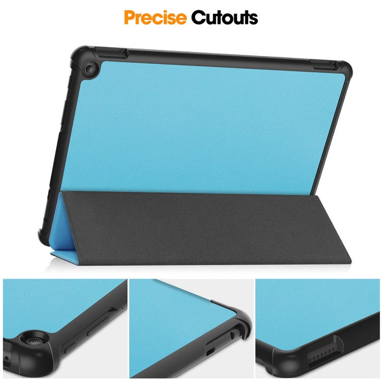 For Amazon Fire HD 10 2023 ENKAY ENKAY Tri-fold Custer Texture Leather Smart Tablet Case(Dark Green) - Amazon by ENKAY | Online Shopping South Africa | PMC TechLife | Buy Now Pay Later Mobicred