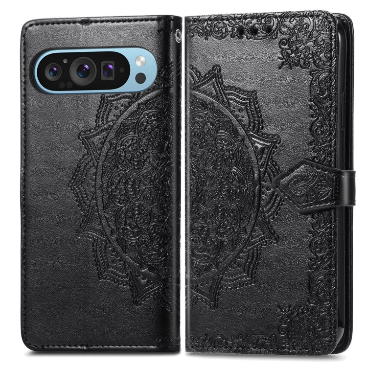 For Google Pixel 9 Mandala Flower Embossed Leather Phone Case(Black) - Google Cases by PMC Jewellery | Online Shopping South Africa | PMC Jewellery | Buy Now Pay Later Mobicred