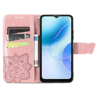 For Blackview A53 Butterfly Love Flower Embossed Leather Phone Case(Rose Gold) - More Brand by PMC Jewellery | Online Shopping South Africa | PMC Jewellery