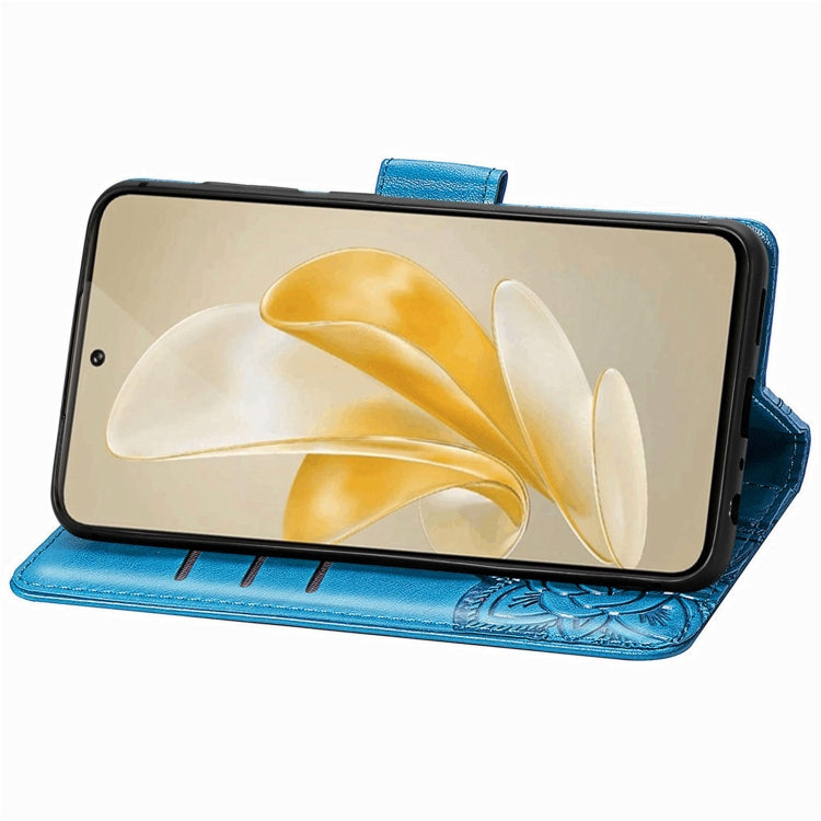 For vivo X100 Pro Butterfly Love Flower Embossed Leather Phone Case(Blue) - X100 Pro Cases by imak | Online Shopping South Africa | PMC Jewellery | Buy Now Pay Later Mobicred