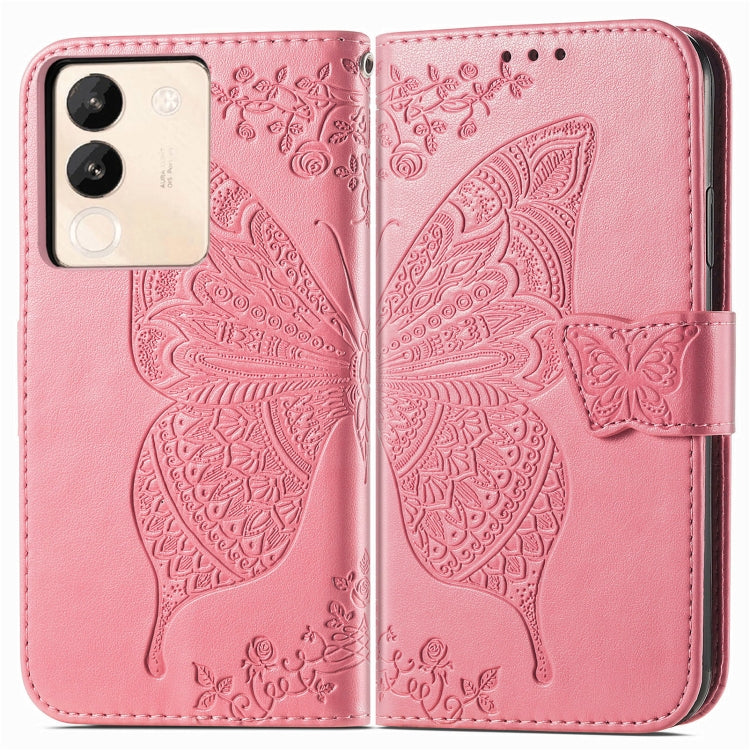 For vivo X100 Pro Butterfly Love Flower Embossed Leather Phone Case(Pink) - X100 Pro Cases by imak | Online Shopping South Africa | PMC Jewellery | Buy Now Pay Later Mobicred