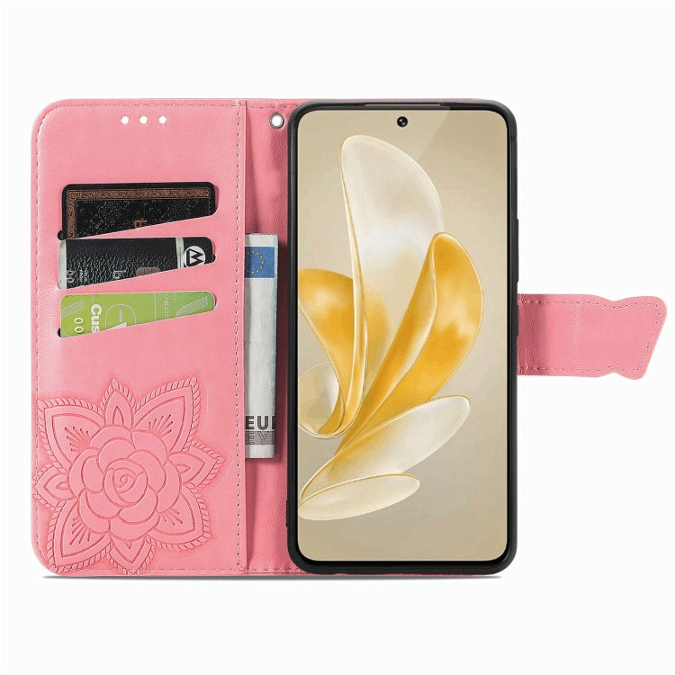 For vivo X100 Pro Butterfly Love Flower Embossed Leather Phone Case(Pink) - X100 Pro Cases by imak | Online Shopping South Africa | PMC Jewellery | Buy Now Pay Later Mobicred