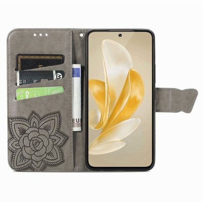 For vivo X100 Pro Butterfly Love Flower Embossed Leather Phone Case(Gray) - X100 Pro Cases by imak | Online Shopping South Africa | PMC Jewellery | Buy Now Pay Later Mobicred