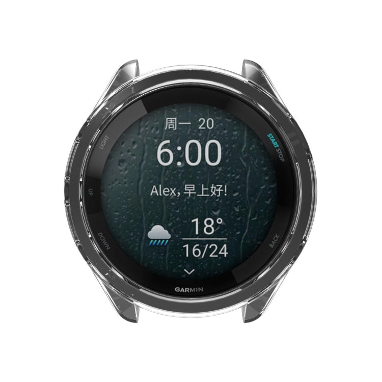 For Garmin Forerunner 965 ENKAY Hat-Prince Transparent TPU Frame Drop Protection Case(Grey) - Watch Cases by ENKAY | Online Shopping South Africa | PMC TechLife | Buy Now Pay Later Mobicred
