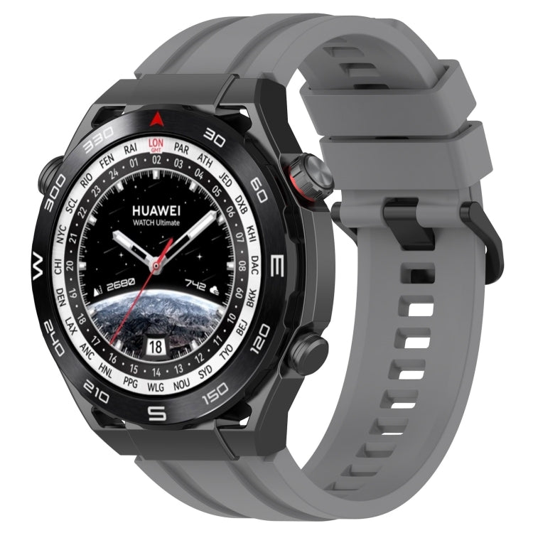 For Huawei Watch Ultimate Long & Short Sports Solid Color Silicone Watch Band Set(Grey) - Watch Bands by PMC TechLife | Online Shopping South Africa | PMC TechLife | Buy Now Pay Later Mobicred