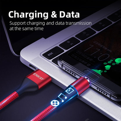 ENKAY 2 in 1 5A USB to Type-C + 8 Pin Magnetic Fast Charging Data Cable with LED Light, Length: 1m(Blue) - Charging Cable & Head by ENKAY | Online Shopping South Africa | PMC Jewellery | Buy Now Pay Later Mobicred