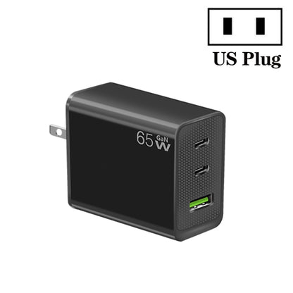 GaN PD65W Type-C x 2 + USB3.0 Laptop Adapter ,US Plug(Black) - USB Charger by PMC Jewellery | Online Shopping South Africa | PMC Jewellery | Buy Now Pay Later Mobicred