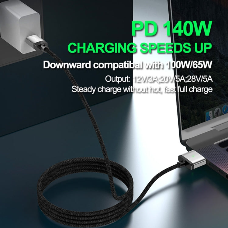 ENKAY 140W USB-C / Type-C to MagSafe 3 Nylon Braided Magnetic Charging Cable with LED Indicator for MacBook 6.6FT(Grey) - free shipping - PMC Jewellery - Order now!