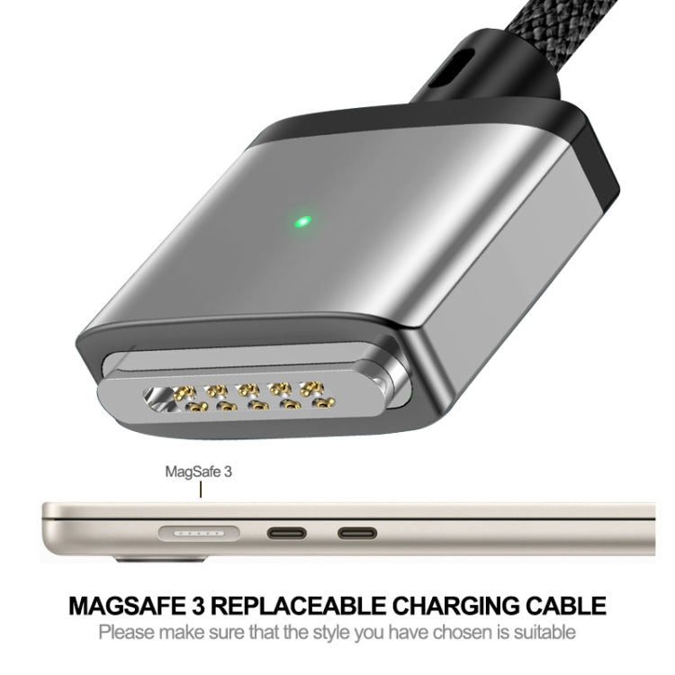 ENKAY 140W USB-C / Type-C to MagSafe 3 Nylon Braided Magnetic Charging Cable with LED Indicator for MacBook 6.6FT(Grey) - free shipping - PMC Jewellery - Order now!