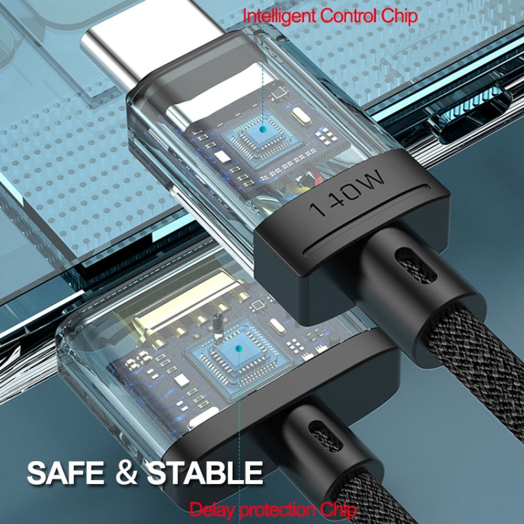 ENKAY 140W USB-C / Type-C to MagSafe 3 Nylon Braided Magnetic Charging Cable with LED Indicator for MacBook 6.6FT(Grey) - free shipping - PMC Jewellery - Order now!