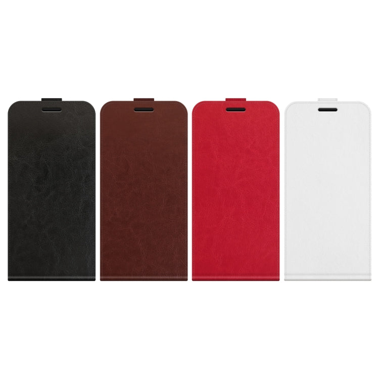 For iPhone 16 R64 Texture Single Vertical Flip Leather Phone Case(Brown) - iPhone 16 Cases by PMC TechLife | Online Shopping South Africa | PMC TechLife | Buy Now Pay Later Mobicred