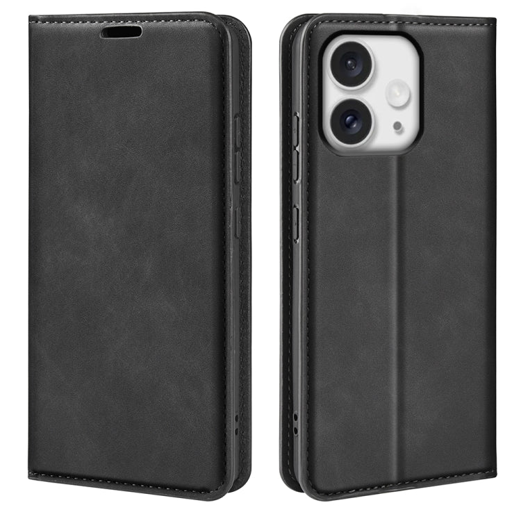 For iPhone 16 Pro Max Retro-skin  Magnetic Suction Leather Phone Case(Black) - iPhone 16 Pro Max Cases by PMC Jewellery | Online Shopping South Africa | PMC Jewellery | Buy Now Pay Later Mobicred