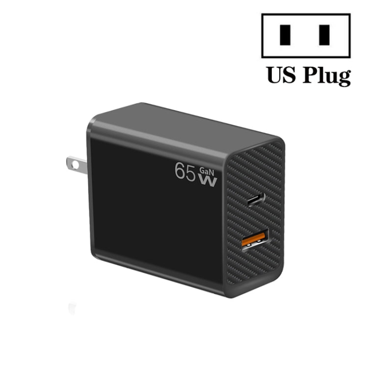 GaN PD48W Type-C PD3.0 + USB3.0 Fast Charger ，US Plug(Black) - USB Charger by PMC Jewellery | Online Shopping South Africa | PMC Jewellery | Buy Now Pay Later Mobicred