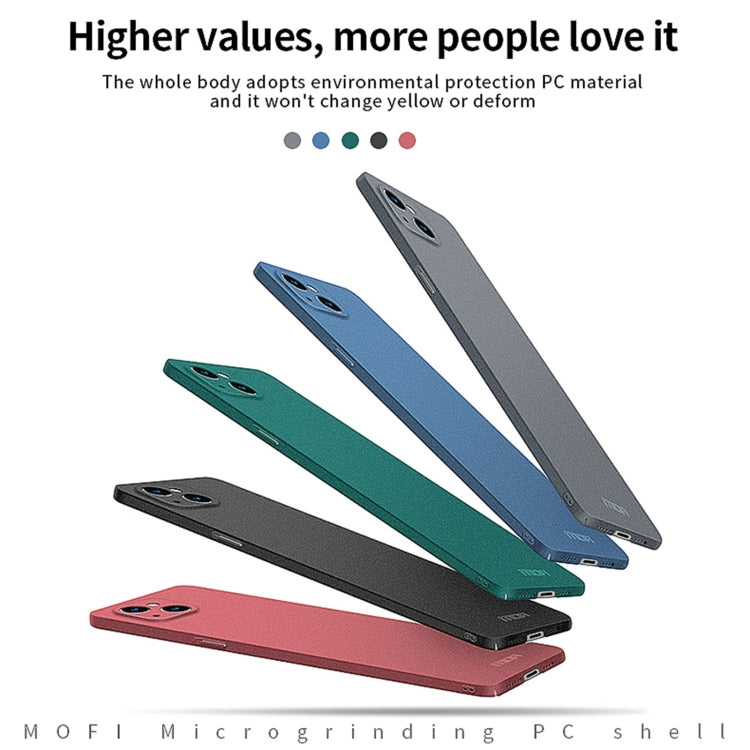 For iPhone 15 Plus  MOFI Fandun Series Frosted PC Ultra-thin All-inclusive Phone Case(Blue) - More iPhone Cases by MOFI | Online Shopping South Africa | PMC TechLife