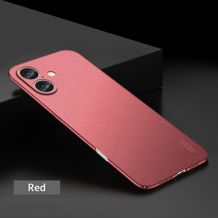 For iPhone 16 Plus MOFI Fandun Series Frosted PC Ultra-thin All-inclusive Phone Case(Red) - iPhone 16 Plus Cases by MOFI | Online Shopping South Africa | PMC Jewellery | Buy Now Pay Later Mobicred